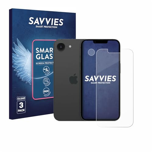 Savvies Schutzglas für Apple iPhone 17e | (Display+Kamera) 3 Stück Transparenter Displayschutz Made in Germany Panzer Schutz Glas 9H Schutzfolie Klar Einfache Montage