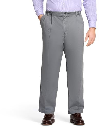 IZOD Herren Big and Tall Performance Stretch Plissee Hose, Smoked Pearl, 44W / 30L