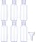 6 Pack Transparent Plastic Air Flight Travel Bottle Set with Small Funnel for Flight, Airport, Holiday (100 ML)