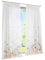 BAILEY JO 1er-Pack Gardine Kräuselband Floral Vorhänge Mit Blumen Schmetterling Transparent Voile Vorhang (braun, BxH 150x260cm)