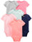 Simple Joys by Carter's Baby Mädchen 6-Pack Short-Sleeve Bodysuit Body, Mehrfarbig/Einheitliche Farben, 0-3 Monate (6er Pack)