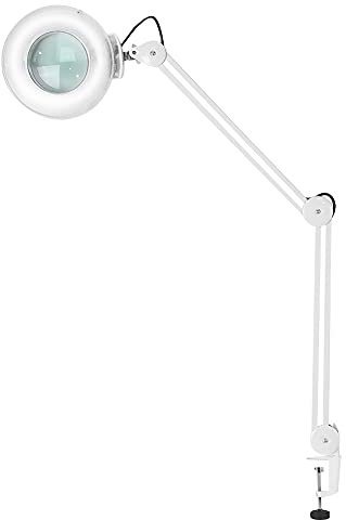 8X Kaltlicht Lupenleuchte Arbeitsplatzlampe Kosmetiklampe Tisch-Lupenlampe Arbeitsleuchte Lupe Vergrösserungslampe Kosmetik 8 Dioptrien Lupe mit Licht mit Klemme Lupenleuchte