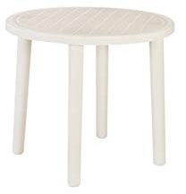 RESOL Tossa Mesa Jardín Comedor Exterior Ø86 Redonda | 2 ó 4 Personas | Ligera, con Agujero Central para Sombrilla | Protección UV para Uso en Patio, Terraza o Porche - Color Crema