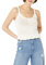 The Drop Damen Ameena ärmelloses Crop-Stricktop mit Rüschen, Whisper White, L