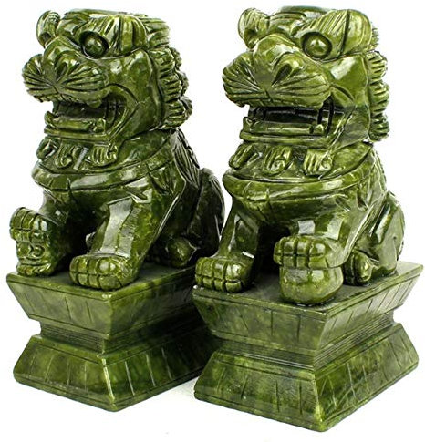 LISAQ Southern Jade Lion Statue Skulptur Peking Löwe Dekoration Feng Shui Wohnmöbel (2 Psck)