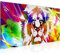 Runa Art Wandbild Löwe Abstrakt 1 Teilig 100 x 40 cm Modern Bild auf Vlies Leinwand Tiere Wohnzimmer Schlafzimmer Bunt 007312a