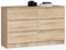 ADGO K120 Moderne Kommode mit 6 Schubladen L 120 x B 40 x H 77 cm Schlafzimmer Wohnzimmer Halle Matt Farbe (Versand in 2 Paketen)