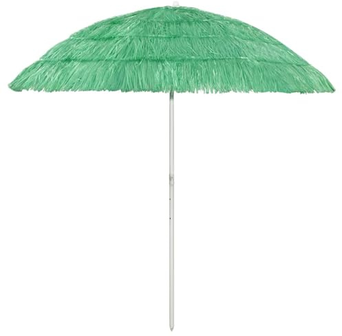 vidaXL Hawaii Sonnenschirm Strandschirm Balkonschirm Tiki-Schirm Sonnenschutz Strand Schirm UV- und witterungsbeständig Kippbar Grün 300cm