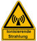 Aufkleber Warnaufkleber Ionisierende Strahlung Warnung Warnschild Folie signalgelb ähnl. ISO 7010 | Größen wählbar Made in Germany, Größe: 105x123 mm
