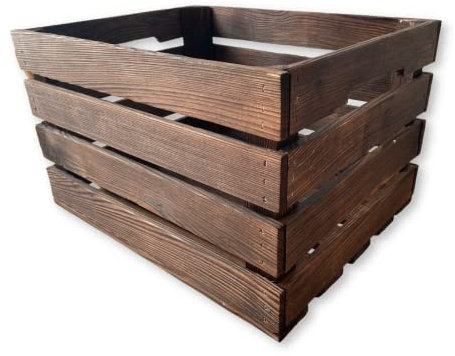 Waldsehnen Deko Aufbewahrungsbox Weinkisten Holz Vintage: Geschliffen mit Leinöl Versiegelt, Holzkiste Geflammt, Obstkiste Holz, Möbelkisten Braun XL