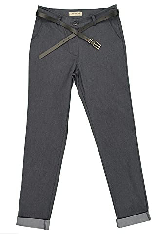 JOPHY & CO Pantalon élastique pour femme, chino avec ceinture (référence 3008), denim, M