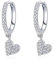 Bo Win 925 Sterling Silber Ohrringe Herz Ohrringe Damen Creolen Silber mit Herz Anhänger Silber Ohrringe Hängend Klein Ohrhänger mit Cubic Zirkonia Ohrringe Silber für Damen Frauen Mädchen