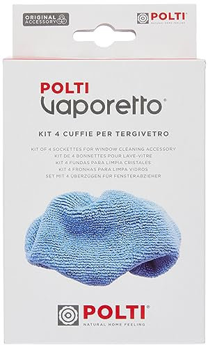 Polti PAEU0396 Kit 4 Cuffie per Accessorio Tergivetro di Polti Vaporetto Style, Azzurro