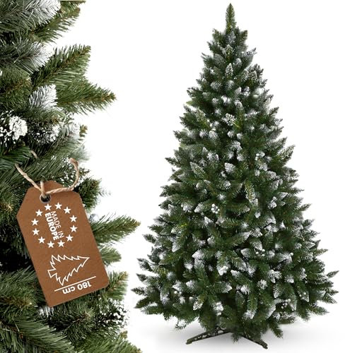 KADAX Künstlicher Weihnachtsbaum 180 cm, Made in EU, Realistischer Weihnachtsbaum aus PVC-Folie, Naturgetreuer Christbaum, Kunsttanne mit stabilem Plastikständer, Kunsttannenbäume (Sofie 180cm)
