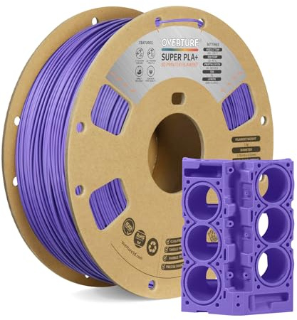 OVERTURE Super PLA+ Filament 1.75mm, Toughness Enhanced PLA Plus, Professional Toughness 3D Printer Filament 1kg (2.2lbs), High Precision +/- 0.02mm(Purple)