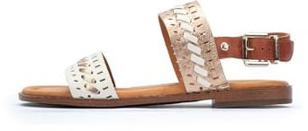 Pikolinos Flache Sandalen in Leder ALGAR für Frauen Farbe Blanco
