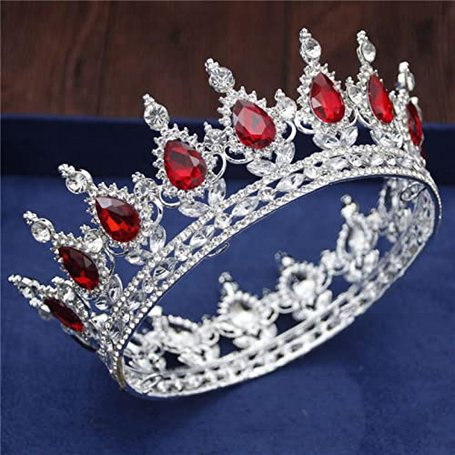 MOOCO MORNING Kristall Vintage Royal Queen King Tiaras und Kronen Herren Damen Festzug Abschlussball Diadem Haarschmuck Hochzeit Haarschmuck Accessoires