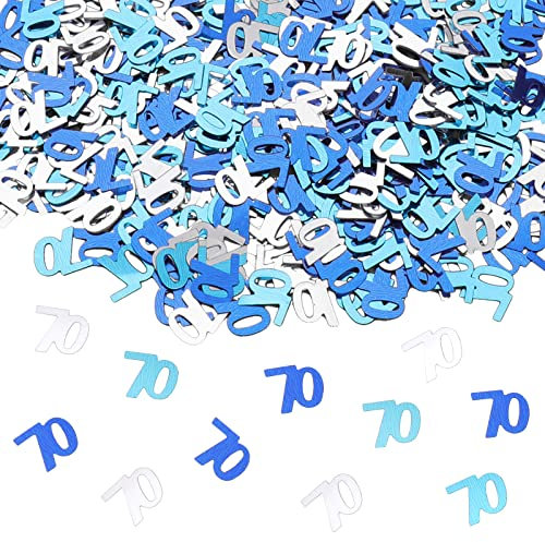 GoldRock Konfetti 70. Geburtstag Deko Blau, Tischdeko für Mann und Frau, Streudeko, Confetti, Geburtstagsdeko