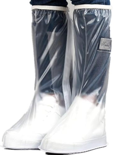 Sovrascarpa Impermeabile, trasparente Copriscarpe da Pioggia con Cerniera Laterale, portatile riutilizzabile in PVC Copertura impermeabile per stivali da pioggia, Galosce per Fango Pioggia Neve(L)