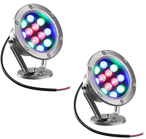 2PCS Luce A Fontana Subacquea Ad Anello A LED - Faretti Piscina, 24V Outdoor Fountain Lights Underwater Lamp Project Decor, IP68 Waterproof Pool Lighting Pool Light ( Color : White Light , Size : 36W