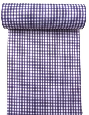 ZauberDeko Tischläufer Tischband Stoff Karo Lila Weiß Oktoberfest Tischdeko Polyester 10m
