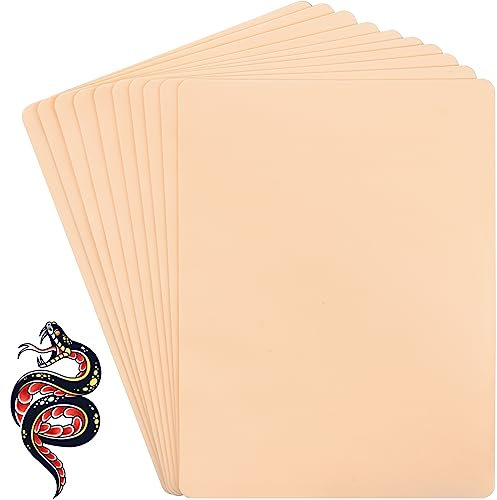 YESLUSY 10 Stück Tattoo Übungshaut, Doppelseitig Profi Kunsthaut Tattoo, Gefälschte Silikonhau, Tattoo Haut zum Üben Für Anfänger und Tätowierer (1MM)