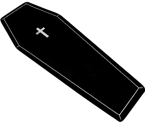 Halloween Door Mat for Bathroom Coffin Bath Mat 16x39 in Non Slip Goth Decor Dirt-Resistant Soft Thicken Halloween Bath Mat Funny Goth Rug for Entrance Bathroom Black Halloween Door Mat