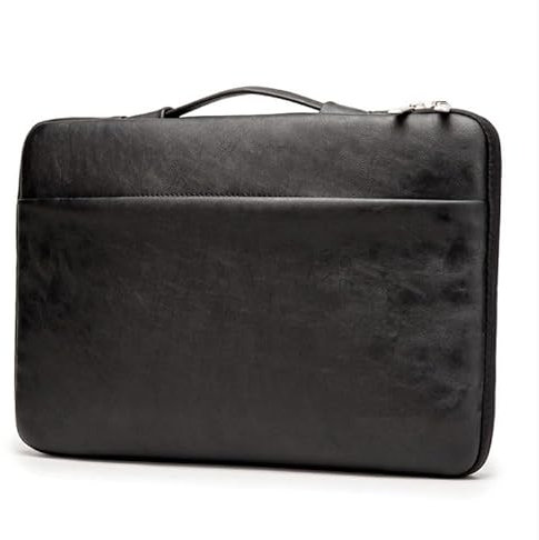 Lopoleis® Laptoptasche, Arbeitstasche Herren und Damen PU Leder, Laptop hülle Business Handtasche Tragetasche, Laptophülle, Laptop Tasche mit Griff für Macbook (15.6 Zoll, Schwarz)