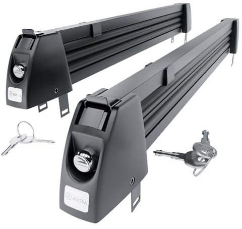 Mossa Porte-Skis sur Toit de Voiture - Noir - pour 3 Paires de Skis ou 2 Snowboards