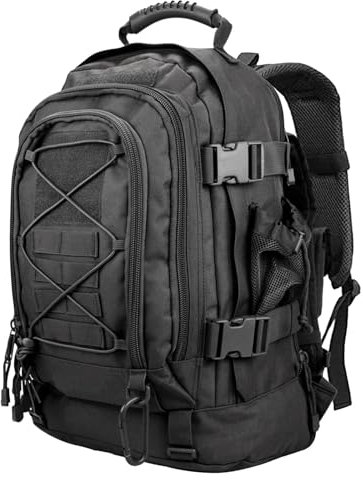 Miramrax Sac à dos tactique militaire – Sac à dos d'assaut pour homme – Sac à dos Molle - Sac à dos de 3 jours pour la randonnée, noir, 40L, Sport