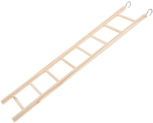 Housoutil Scala Per Uccelli in Legno Giocattolo Da Arrampicare Per Pappagalli Scala Sospesa Con 8 Pioli Per Gabbie Accessori Per Animali Domestici