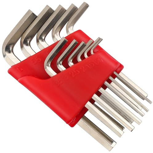 Hi-Spec 11pc Small Metric Hex Allen Key Wrench Tool Set. 1.27-6mm Long and Short Arm Sizes of Hard Cr-V Alloy in a Compact Holder