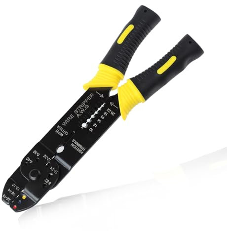 LEONTOOL Multi-Tool Electric Wire Stripper & Wire Cutter - Strips Solid & Stranded Wires 10-22 AWG, for Both Insulated & Non-insulated Terminals