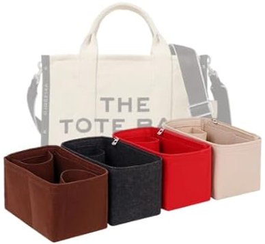 LinerLink Taschen-Organizer für Marc Jacobs, die große Tragetasche, 42 x 34 x 16 cm (L x H x T), handgefertigter Tascheneinsatz, 2 mm Filztascheneinsatz, Damen-Handtaschenformer (Schwarz, Stil A)