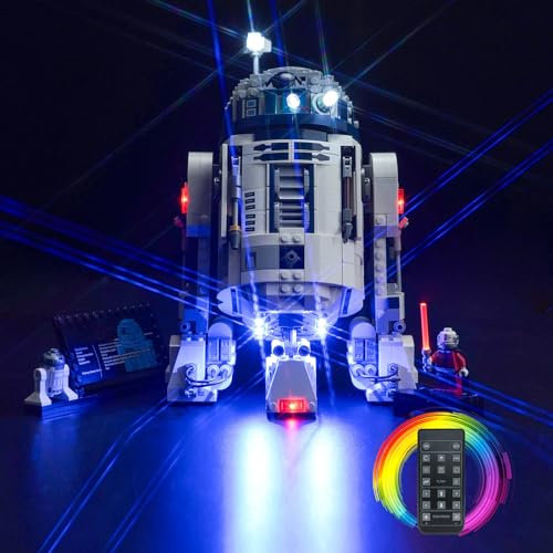 Juego de luces de mando a distancia para Lego 75379 R2-D2 (no Lego), juego de iluminación LED para Lego R2-D2 juguetes creativos