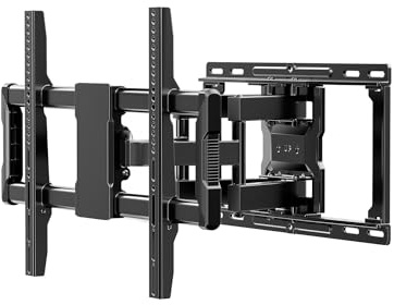 TV-Halterung Full Motion 32-80 Zoll – TV-Wandhalterung drehbar und neigbar, ausziehbar bis 605 mm, VESA bis 800 x 600, maximale Belastung 75 kg, Schwarz