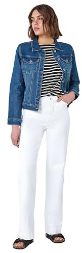 Roman Originals Jean Denim Jacket for Women UK Ladies 100% Cotton Summer Casual Stretch Crop Smart Utility Trucker Biker Fitted Vintage Wash Faded Classic Work Twill - Size 20 - Deep Indigo