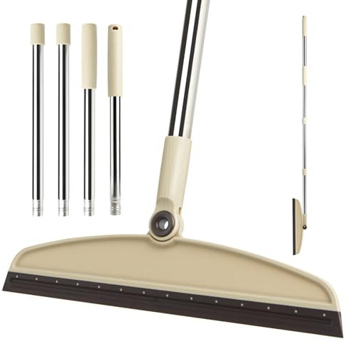 XXFLOWER Escoba de Aire de Silicona, Escoba mágica multifunción de Mango Largo con escobilla de Goma Ajustable para Suelos de Madera Dura Interior, cocinas, Suelos de hormigón, Azulejos de baño