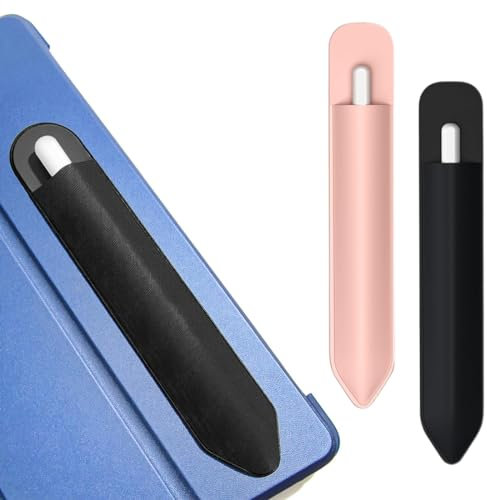 OQKAHIV Set 2 Impugnature in Silicone per Apple Pencil 2a Gen, qualità Premium, Design Ergonomico, Custoda Protettiva (Nero, Rosa), compatibile con ricarica magnetica e doppio tocco