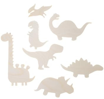 Dinosaurier Wanddekoration aus Holz, Kinderzimmer Wanddeko, Dino Deko Set, Kind Zimmer, handgefertigt, Spielzeug, Kinderzimmerdeko, Mond, Sterne, Wolken, umweltfreundlich, Naturholz (Set, Dino)