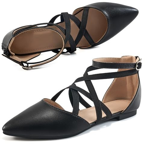 Reimferce Womens Ballet Flats for Wedding: Comfortable Dress Work Flat for 2026 - Ladies Dressy Zipper Walking Shoes