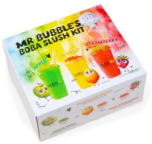 Bobalife Boba Slush Kit - Make Bubble Tea Slushies at Home with Popping Boba & Fruit Syrup - Easy DIY Drink Mix Set