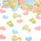 100 Stück Oh Baby Deko Konfetti, Rosa Blau Babyparty Tischdeko, Gender Reveal Babyparty Party Deko, Glitzer Confetti für Baby Shower Deko