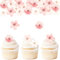 ENLACE Kirschblüten Tortendeko Blumen Essbar,48 Stück Kirschblüten Cupcake Deko,Essbare Blumen für Torte,Essbare Blüten Tortendeko Hochzeit,Esspapier Blüten Deko Torte Geburtstag Kuchen Deko Essbar