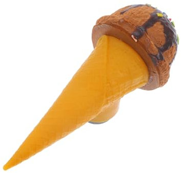 Toyvian Fake Ice Cream Cone Fridge Magnet Coffee Color Artificial Ice Cream Prop Refrigerator Magnet for Office and Dessert Shop Decoration