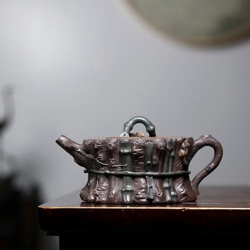 Teiera In Argilla Yixing Fatta A Mano Da Maestro Cinese Da 26 Once, Teiera Zisha For Infusione E Preparazione Del Tè Kung Fu - Fusion, Argilla Viola(Fusion Purple Clay)