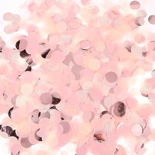 50g Konfettikanone Rund, Rosa Konfetti Geburtstag 2.5 CM, Streudeko, Konfetti Groß für Hochzeit, Jubiläum, Gender Reveal