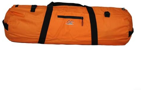 Large Capacity Waterproof Folding Tent Storage Bag Outdoor Camping Hiking Luggage Pack Pouch With Adjustable Strap Front Pocket Handles Oxford Cloth(Orange S)