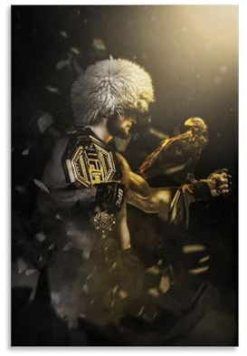 AHSEOIWRJH Khabib Nurmagomedov Poster, Vintage-Druck, Wandkunst, Poster, dekoratives Gemälde, ästhetische Leinwand-Dekoration für Wohnzimmer, Schlafzimmer, 30 x 45 cm, ungerahmter Stil