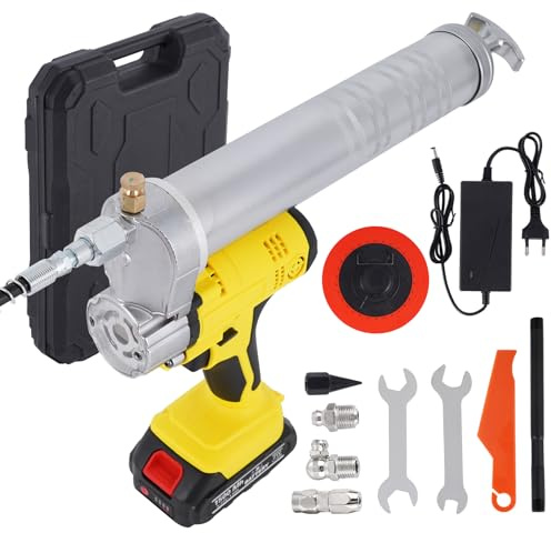 BAOSHISHAN Elektrische Fettpresse mit 2,0Ah Akku, 180g/min, 600cc, für Baggerfahrer